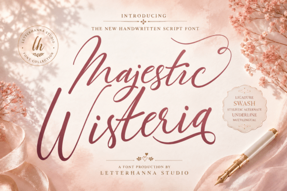 Majestic Wisteria: A Sweet Handwritten Font